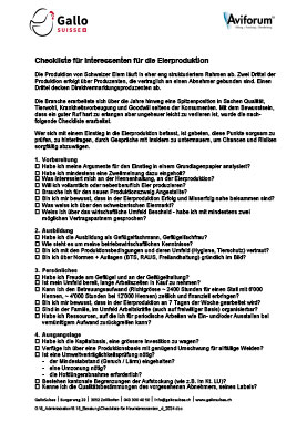 Checkliste Gallo Suisse